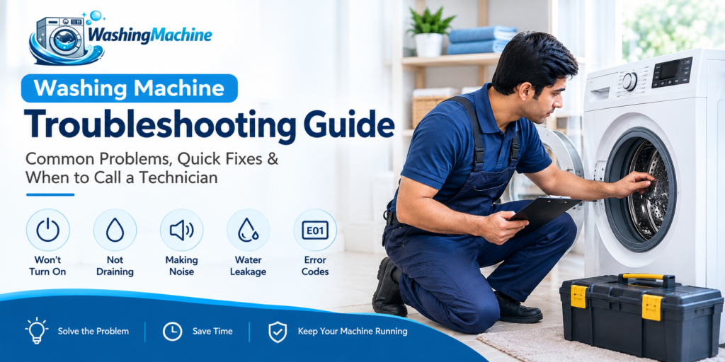 Washing Machine Troubleshooting Guide: Problems, Quick Fixes & When to Call a Technician